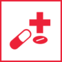 Red framed Icon of Pharmaceutical Industry